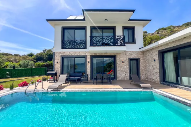 Fethiye Kayaköy’de Deniz Manzaralı Özel Havuzlu Kiralık Villa – Villa Poseidon
