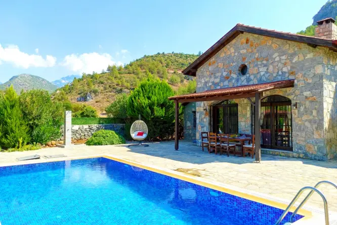 Kayaköy Korunaklı Havuzlu Villa | 6 Kişilik Villa Kayaköy 4