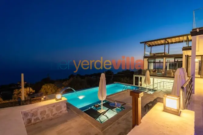 Villa Bella Rose | Kaş Gökçeören'de Deniz Manzaralı Jakuzili Villa