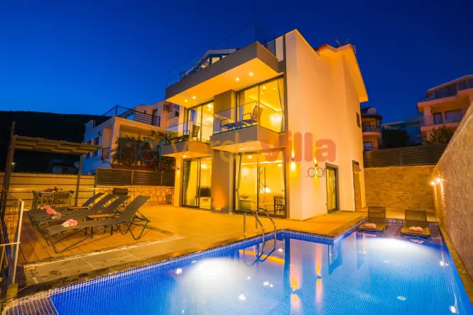 Kalkan Kalamar Deniz Manzaralı Villa | Villa Laoda