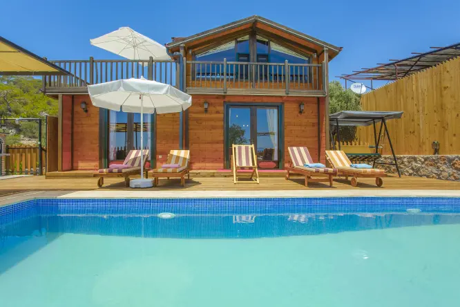 Villa Arcadia 3 - Kalkan Patara Bölgesinde Kiralık Havuzlu Balayı Villası | Adalar Manzaralı 2 Yatak Odalı Deneyim
