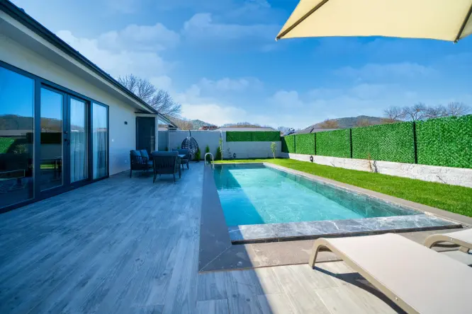 Villa Sally, Fethiye Kayaköy'de Balayı ve Aile Tatilleri İçin Özel Yüzme Havuzlu - 1 Yatak Odası, 2 Kişi Kapasiteli