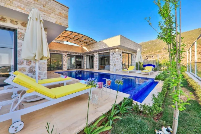 Kalkan İslamlar Isıtmalı Havuzlu Saunalı Villa | Villa Slim 7
