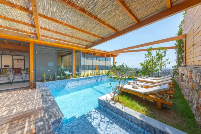 Kalkan Kördere Korunaklı Havuzlu Villa | Villa Dacron