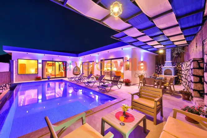 Kalkan İslamlar Korunaklı Havuzlu Villa | Villa Cancan