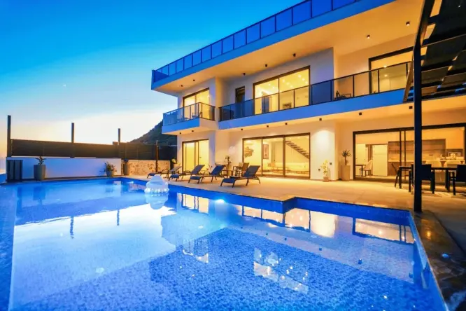 Kalkan Bezirgan Mevkii'nde Lüks 4 Yatak Odalı Korunaklı Tatil Villası - Villa Aydeniz 4