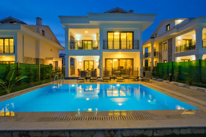 Lüks Tatil Villası | Villa White Palm 3 - Fethiye Akarca'da Özel Havuz ve Modern Tasarım