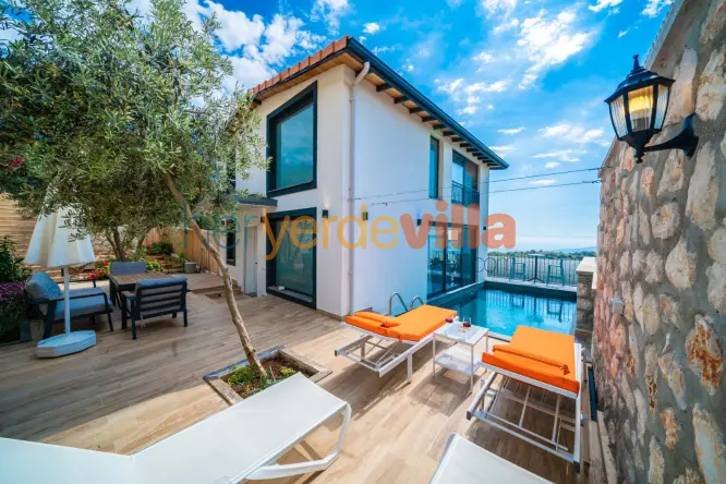 Kalkan Kördere Deniz Manzaralı Villa | Villa Therapy Olea